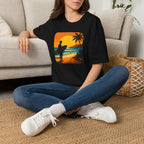 Sunset Surfer on Beach T-Shirt