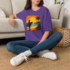 Sunset Surfer on Beach T-Shirt