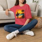 Sunset Surfer on Beach T-Shirt