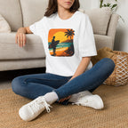 Sunset Surfer on Beach T-Shirt