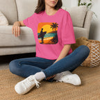 Sunset Surfer on Beach T-Shirt