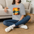 Sunset Surfer on Beach T-Shirt