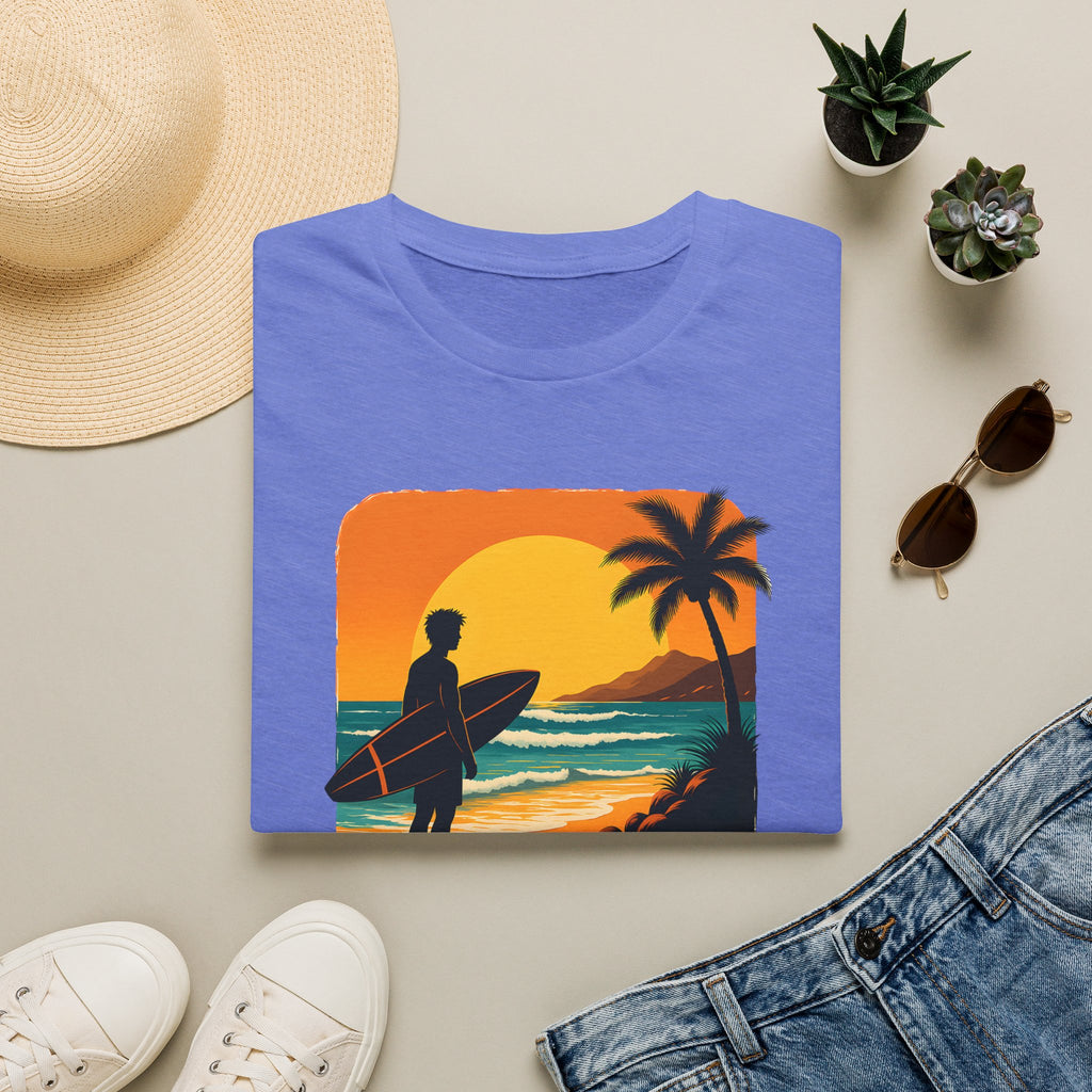 Sunset Surfer on Beach T-Shirt