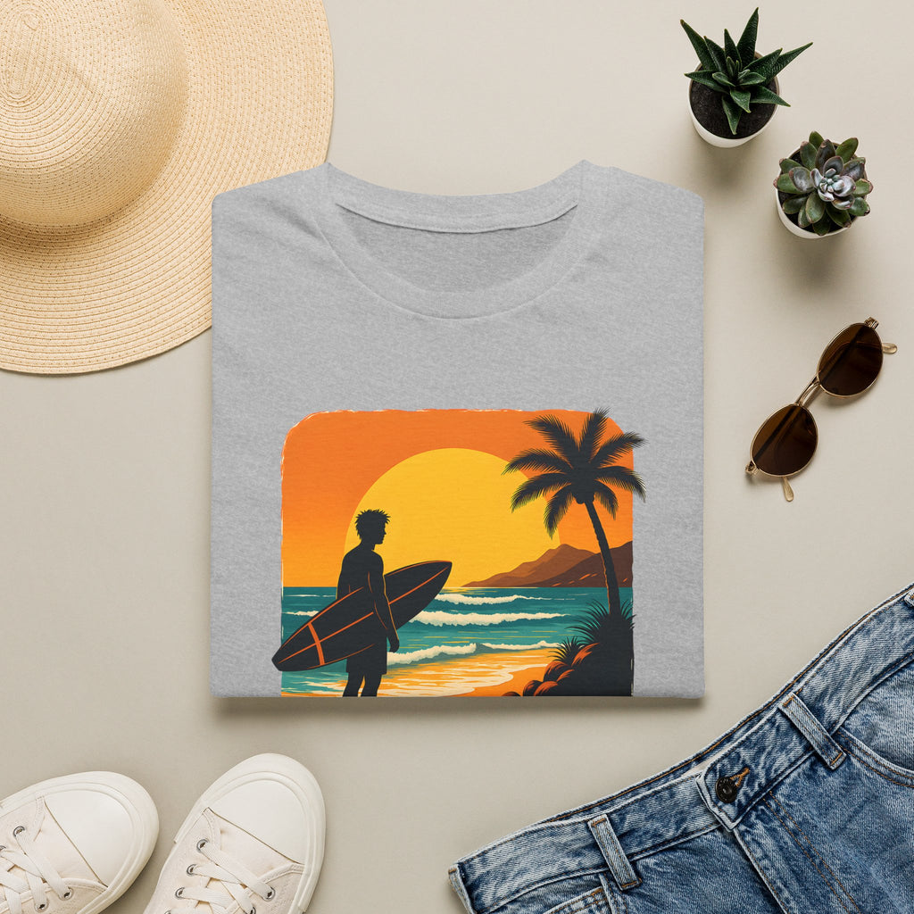 Sunset Surfer on Beach T-Shirt